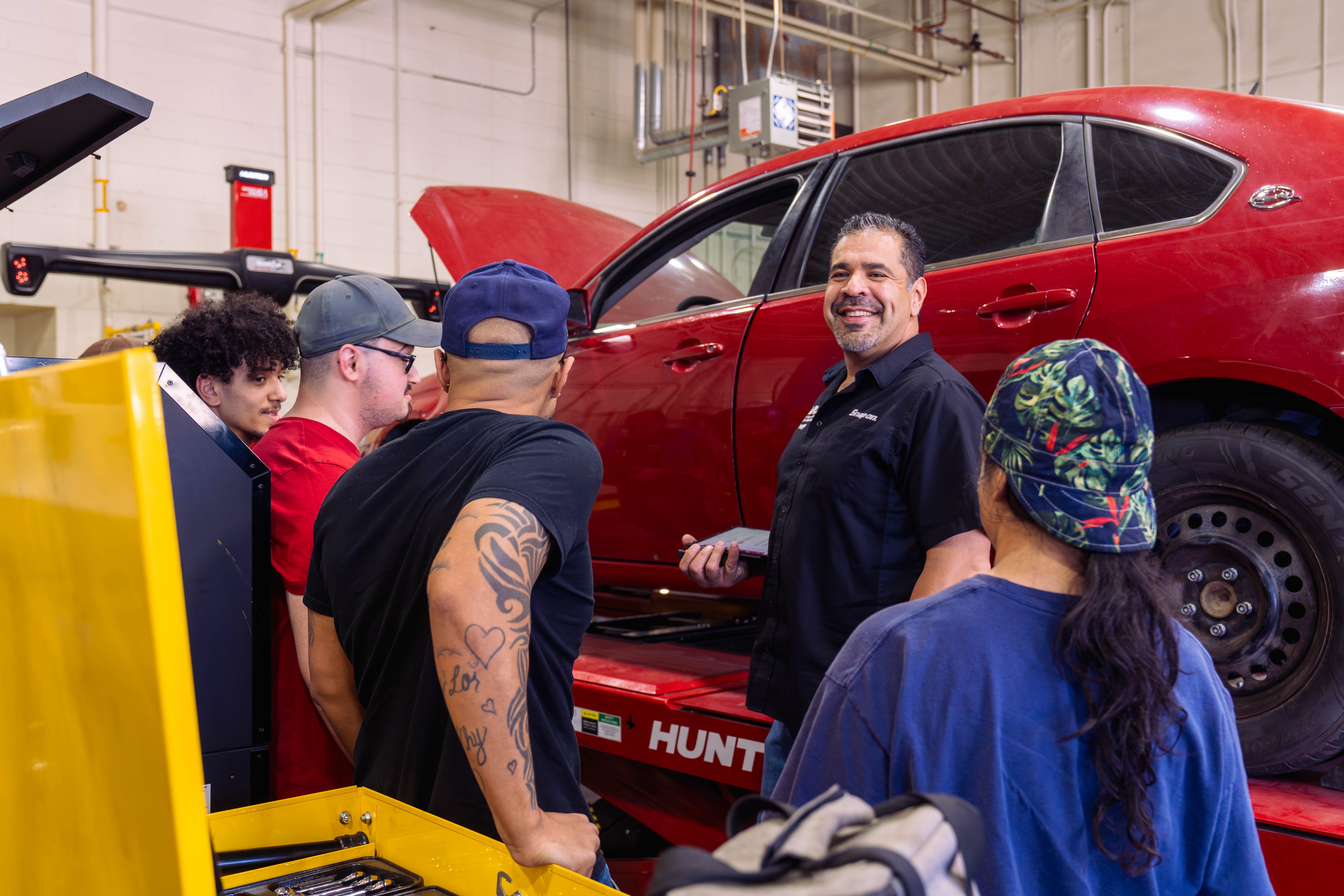 Automotive teacher teaching