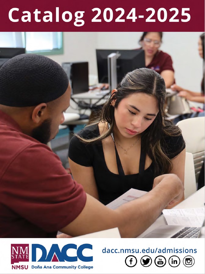 2025-2026 Catalog cover page depicting a Man and woman working on homework